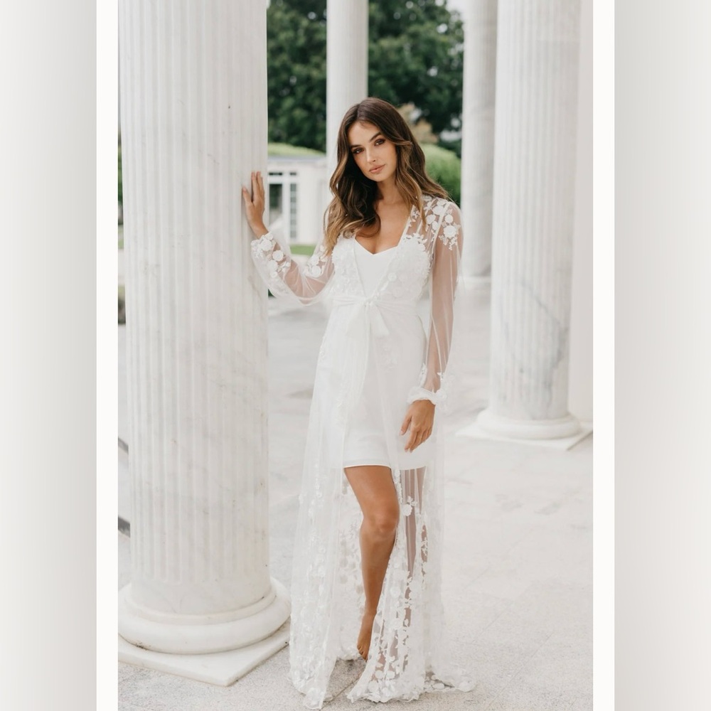 Le Rose Steffanie Beaded Floral Lace Maxi - Includes Slip